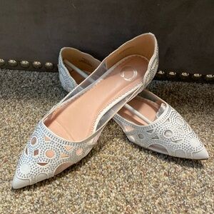 White sparkly flats. Great for anything wedding
